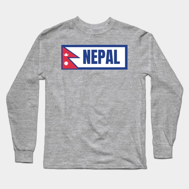 Nepal with Flag Long Sleeve T-Shirt by aybe7elf